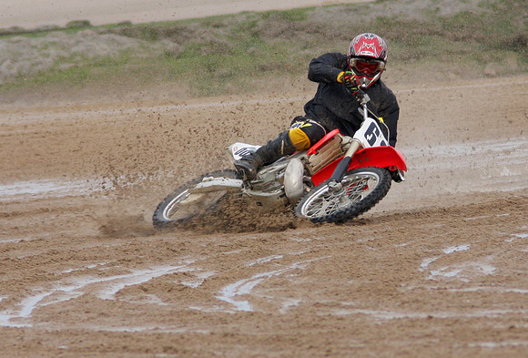 #68 playing to the crowd but fell off.